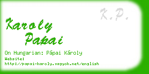 karoly papai business card